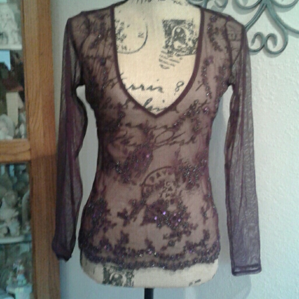 Sheer embellished  top